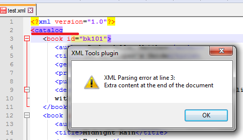 XML Tools автопроверка синтаксиса xml Автоматическая проверка синтаксиса плагином XML Tools