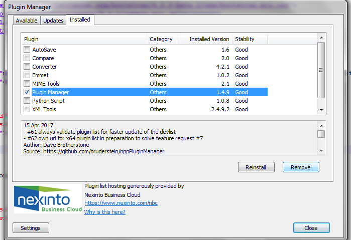 Notepad++ установка плагинов Установка плагинов в менеджере плагинов Notepad