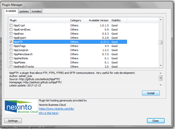 NppFTP скачать - плагин устанавливается без скачивания Установка NppFTP